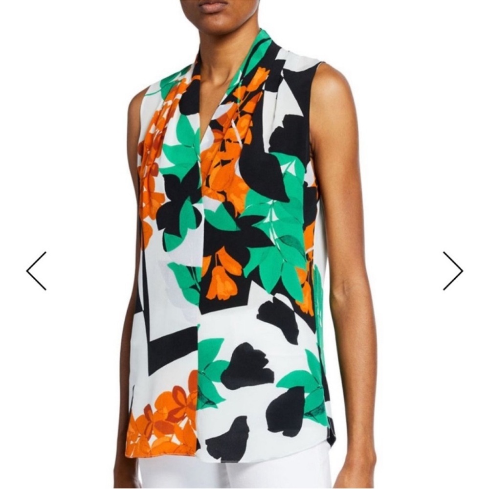 Kobi Halperin 100% silk sleeveless Blouse Size L